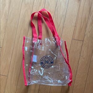 Nashville sounds Clear Tote Bag with Red Trim